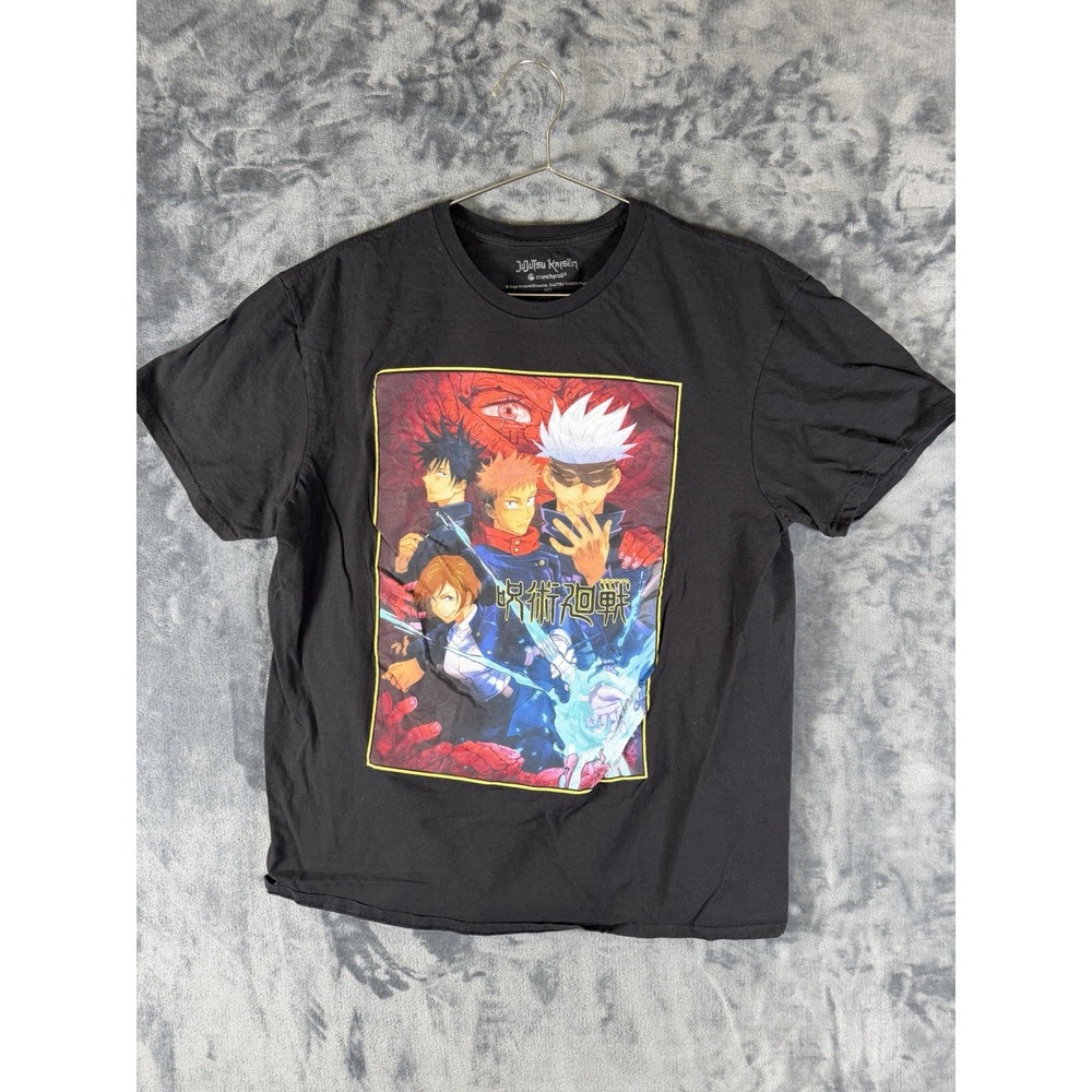 Jujutsu Kaisen T-Shirt Men's XL Yuji & Gojo Crunchy Roll Anime Manga Black